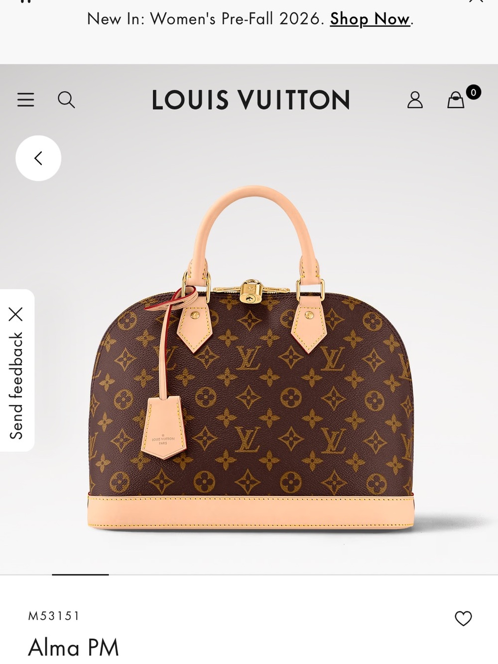 Louis Vuitton Brown Monogram Alma PM Satchel with Vachetta Trim